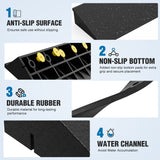 Nilight 2Inch Rise Threshold Ramp for Doorways, 19.7Inch Wide Low Profile Rubber Smooth Access Door Ramp for Doorway, Curb, Home Steps, Bathroom