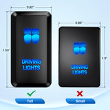 Driving Lights Push Button Switch 12V ON Off Switches with Connector Wire Kit 1.54Inch x 0.83Inch Replacement for Toyota FJ Cruiser Fortuner Ta coma Highlander Tundra 4Runner Prado Land Cruiser