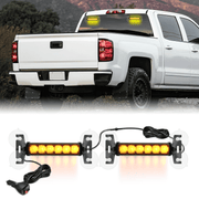 12LED Emergency Strobe Traffic Advisor Light Bar 2 in 1 Amber Dash Warning Safety Flashing Lights Front/Rear Windshield Construction Lights for Trucks Cars Plow Police Firefighter Vehicles