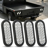 6 Inch Oval White 24Leds Trailer Tail Lights 4Pcs