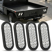 6 Inch Oval White 24Leds Trailer Tail Lights 4Pcs