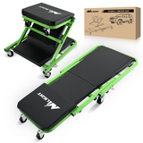 Nilight 36Inch Z Creeper - 2-in-1 Rolling Folding Car Seat, 36 inches Adjustable Roller Garage Chair Lay Down or Sit, 330LBS Capacity, Green Black