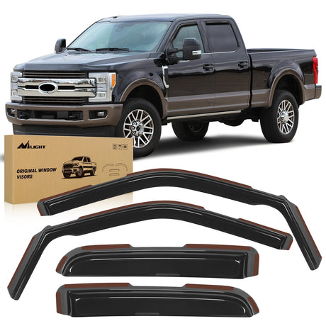 Nilight 4pcs Rain Guards for Rain Guards for Ford F150 Raptor 2015-2020 Super Cab, F250 F350 F450 F550 Super Duty 2017-2023 Super Cab