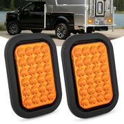 2 Pcs 5 X 3 Inch 24 Led Amber Rectangular Trailer Tail Light