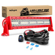 Nilight 22 Inch 480W 28800LM Triple Row Red Shell Spot Flood Led Light Bar | 16AWG Wire 5Pin Switch