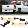 Nilight 24LED Emergency Strobe Traffic Advisor Light Bar 2 in 1 Amber Red Dash Warning Safety Flashing Lights Front/Rear Windshield Construction Lights for Trucks Cars Plow Police Firefighter Vehicles