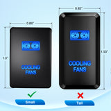 Cooling Fans Push Button Switch 12V ON Off Switches with Connector Wire Kit 1.28Inch x 0.87Inch Replacement for Toyota Sequoia Highlander Tacoma Tundra 4Runner RAVR Yaris