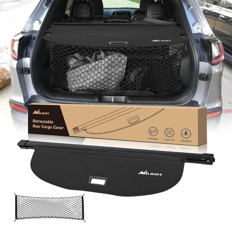 Nilight 2019-2023 Jeep Cherokee Accessories Retractable Trunk Cargo Cover With Trunk Storage Net