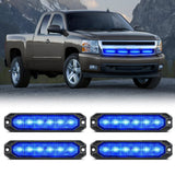 4PCS 6 LED Blue Emergency Warning Strobe Lights