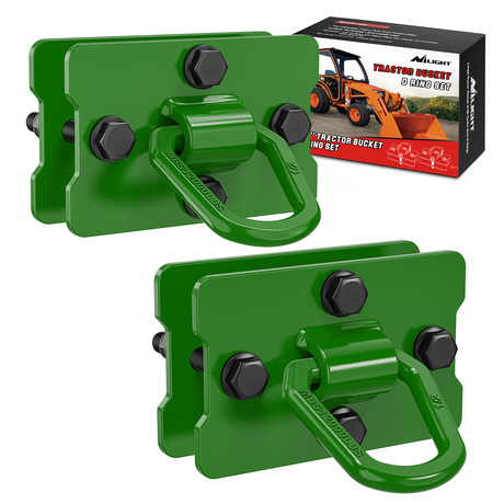 Nilight 2Pcs 1/2inch D Rings for Trailers Heavy Duty Trailer Tie Down Rings, Incl. Mounting Hardware, Forged Steel Bolt-On Grab with Back Plates Compatible with Tractor RV UTV Truck, Max 12000Lbs, Green
