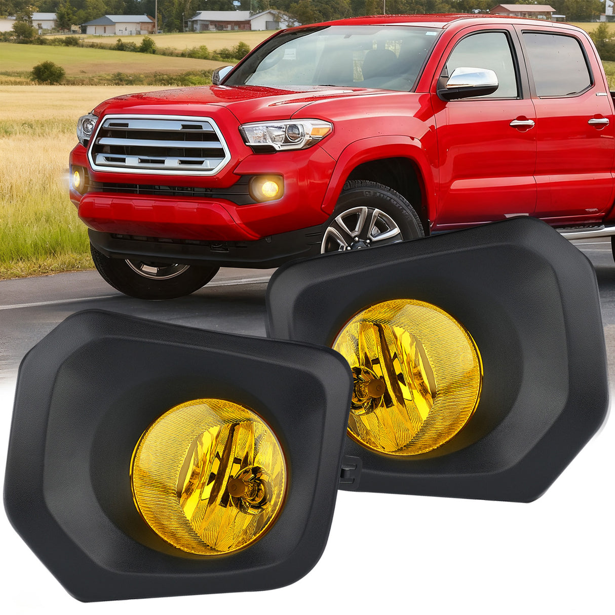 2016 2017 2018 2019 2020 2021 2022 2023 Toyota Tacoma SR SR5 Fog Light Assembly Yellow Lens