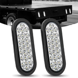 6 Inch Oval White 24Leds Trailer Tail Lights (Pair)