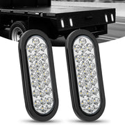 6 Inch Oval White 24Leds Trailer Tail Lights (Pair)