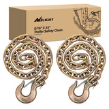 Nilight 5/16Inch X 35Inch Trailer Safety Chain 2pcs Grade 70 Towing Chain with Clevis Snap Hooks 18800lbs Break Strength for Trailer, RV,and Boat Towing