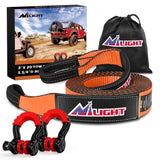 Shackle Recovery Ring 3 x 20Inch Recovery Tow Strap with Anti-Theft D-Ring Shackles