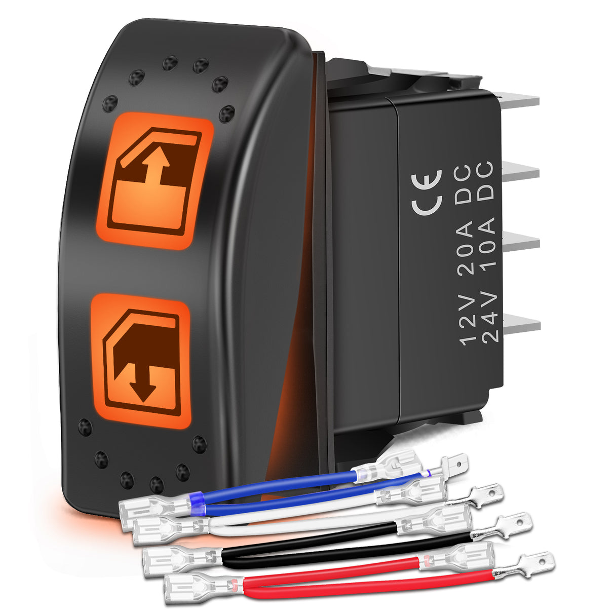 Nilight UTV Left Hand Driver Power Window Switch On Off 8 PIN Toggle Switches with Orange Backlit Light 12V 24V with Jumper Wires Set for Can-Am Defender Max 2016-2019 HD8 HD10 710004979