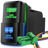 Nilight LED Light Bar & Spot Lights Dual Push Button Switch 12V ON Off Switches with Connector Wire Kit 1.54Inch x 0.83Inch Replacement for Toyota Tacoma Tundra 4Runner FJ Cruiser Hilux Fortuner