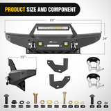 2007-2014 Toyota FJ Cruiser Front Bumper Winch Plate Offroad 120W Light Bar 18W LED Light Pods 2 D-Rings