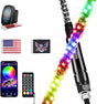 Nilight RGB Whip Light 1PC 5FT Lighted Antenna Whips with Remote & App Control DIY Chasing Patterns Brake Reverse Lights for ATV UTV Polaris RZR Can-am Dune Buggy Pickup Trucks Jeep