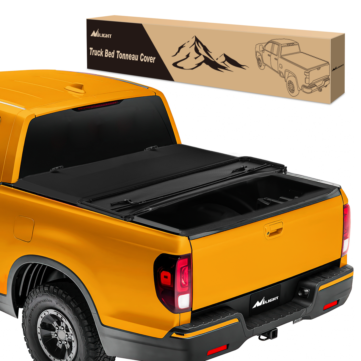 Truck Bed Cover Soft Tri-fold Truck Bed Tonneau Cover Compatible with Honda Ridgeline 2017 2018 2019 2020 2021 2022 2023 2024 2025 2026-5ft