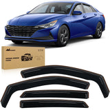 Nilight in-Channel Rain Guards for Hyundai Elantra 2021 2022 2023 2024 2025, Vent Window Visors, Original Window Deflectors-4PCS