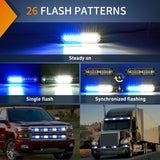 Nilight 8PCS 12LED Blue White Emergency Strobe Lights