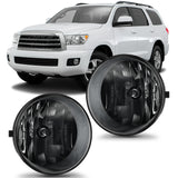 Nilight Fog Light Assembly Compatible with Toyota 2005 2006 2007 2008 2009 2010 2011 Tacoma 2007-2013 Tundra 2008-2017 Sequoia 2004-2006 Solara Smoke Lens w/H10 42W Bulbs