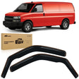 Nilight in-Channel Rain Guards for 1996-2025 Chevrolet Express Van/GMC Savana Vent Window Visors 2016 2017 2018 2019 2020 2021 2022 2023 2024 2025, Original Window Deflectors-2PCS
