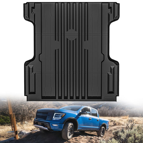 Nilight Truck Bed Mat 5.5 FT for 2004-2025 Nissan Titan, TPE Heavy-Duty Pick-up Bed Liner Accessories, Anti-Slip Texture, All Weather Protection