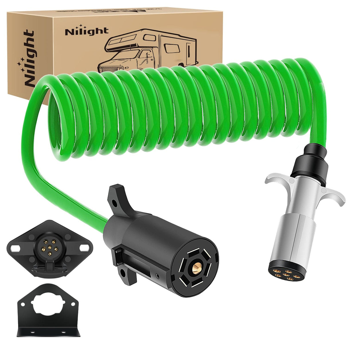 Accessories 8ft 7 Way to 6 Way Trailer Plug Adapter