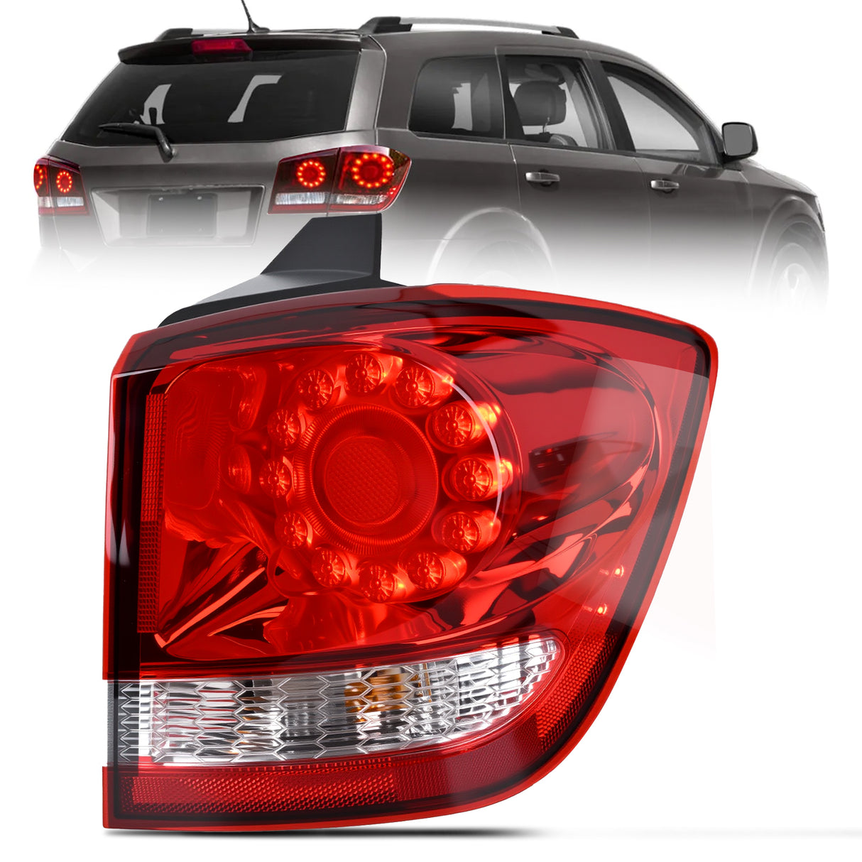 Nilight Taillight Assembly Compatible with 2011 2012 2013 2014 2015 2016 2017 2018 2019 2020 Dodge Journey Outer Tail Light Right Passenger Side