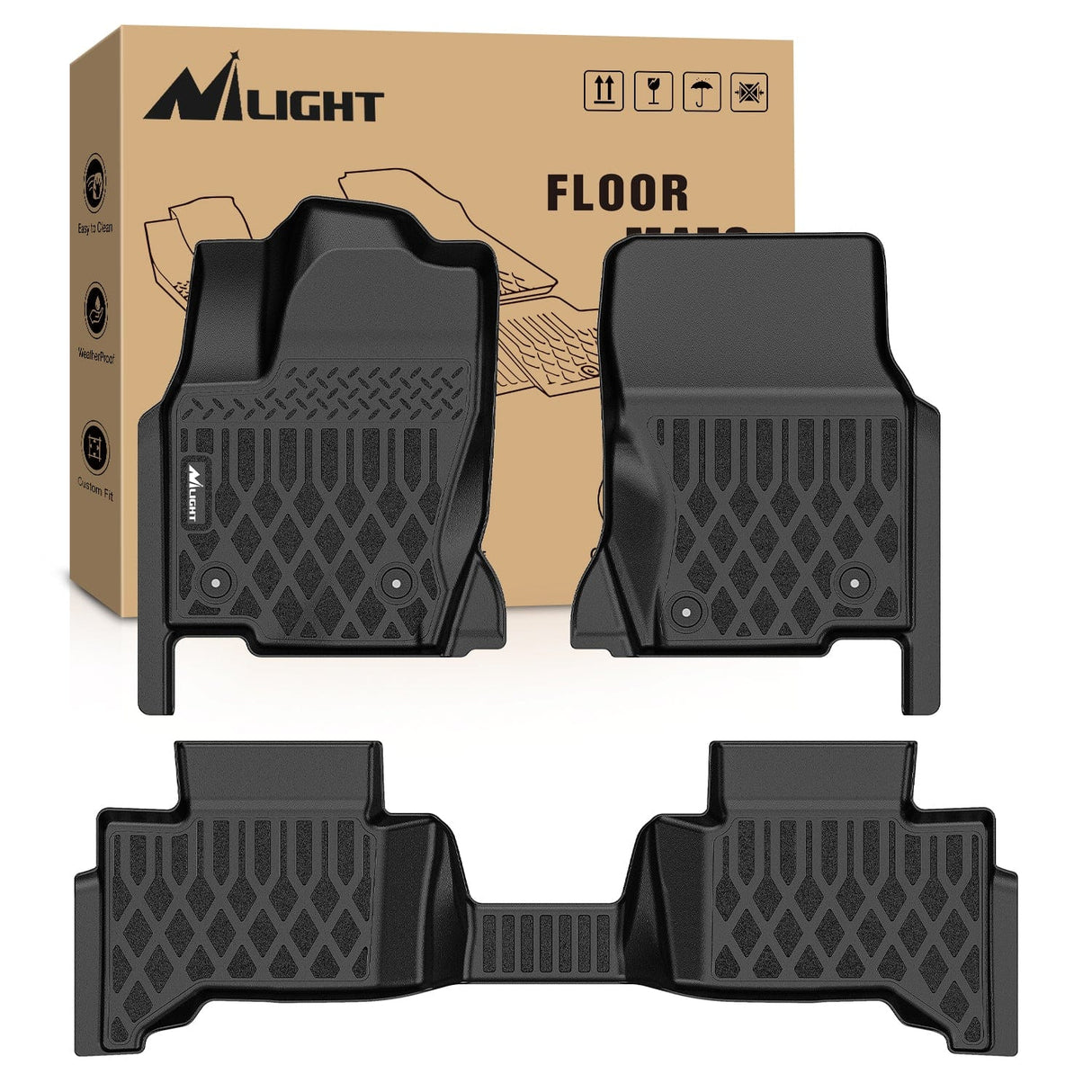 Nilight 2024 2025 2026 Toyota Land Cruiser GX550 (Only for 5 Seats) TPE Fit Heavy Duty Floor Liners