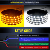 Nilight Truck Running Board Lights 2PCS 60 Inch LED Side Maker White Courtesy Light & Sequential Amber Turn Signal Lighting Strips Kit for Trucks Pickup SUV