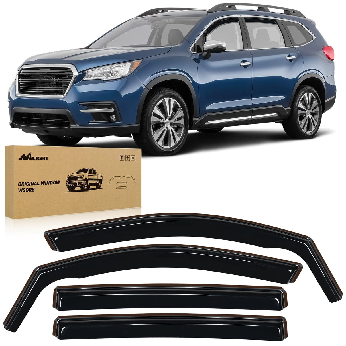 Nilight Vent Window Visors for Ascent 2019 2020 2021 2022 2023 2024, in-Channel Rain Guards, Original Window Deflectors-4PCS
