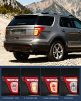 Taillight Assembly Compatible with 2011 2012 2013 2014 2015 Ford Explorer Rear Lamp Replacement OE Style with LED and halogen bulbs Driver Side and Passenger Side