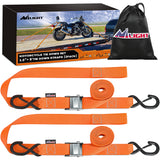 Nilight Motorcycle Tie Down Straps 1.5Inch×8Inch Heavy Duty Cambuckle with Soft Loops Safety S-Hooks 3084Lbs Break Strength for Securing Dirtbikes ATV UTV