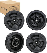 Lawn Mower Wheels Replacement 8 Inch, 2 Rear 42710-VR8-N00ZA and 2 Front 44710-VR8-N00ZA, Honda Lawnmower Wheels Compatible with HRN216 Series for Self-Propelled Walk-Behind, 4-Pack