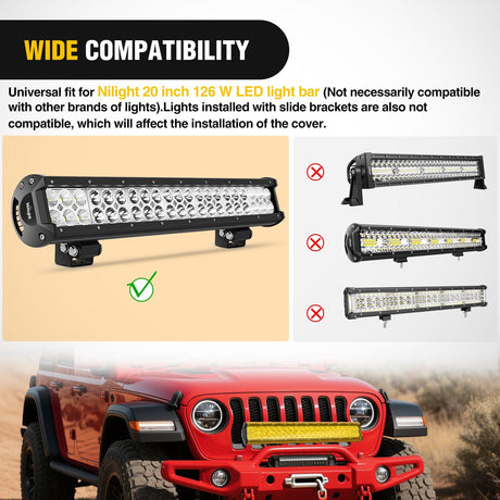 Nilight 20 inch  Amber Yellow Light Bar Cover