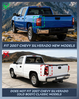 Headlight and Taillight Assembly Compatible with 2007 2008 2009 2010 2011 2012 2013 Silverado 1500 2007-2014 Silverado 2500HD 3500HD Black Housing Amber Reflector with Red Housing Tail Light