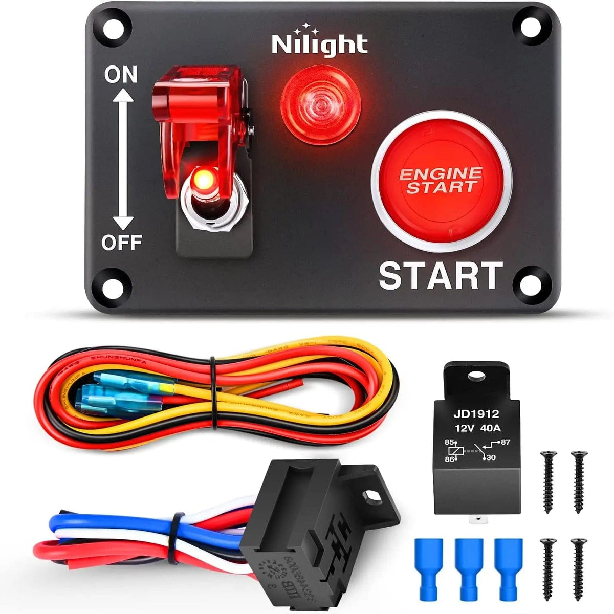 2 in 1 Racing Car Ignition Rocker Switch Panel – Nilight