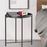 Side Table, End Table Metal Small Table Indoor Outdoor & Snack Bedside Table Sofa Side Snack Table Accent Coffee Table Living Room Bedroom Balcony 1 Layer (Black))