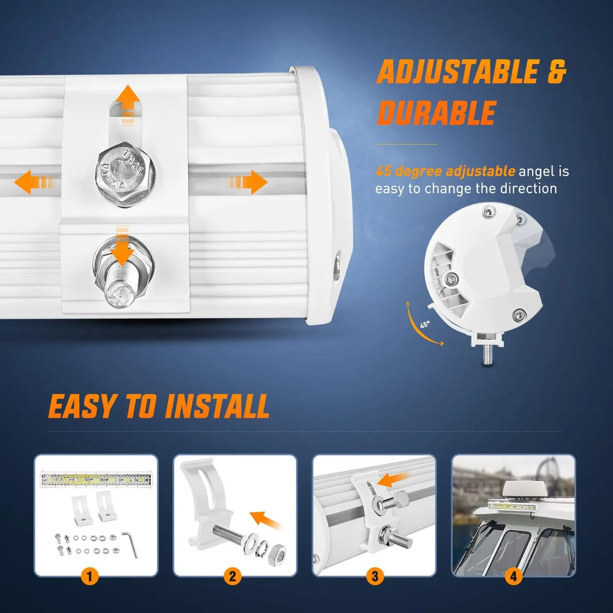 20 Inch 420W Spot Flood Combo White Case Led Light Bar Nilight