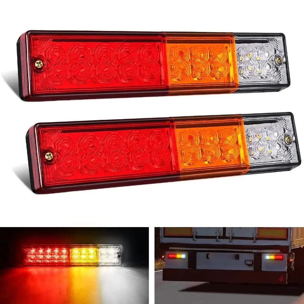 Tail Brake Turn Reverse Lights 20 Leds Tri-color Iron Frame Taillight (Pair)