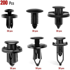 200 Pcs Hole 6mm 7mm 8mm 9mm 10mm Car Retainer Clips Expansion Screws Replacement Kit Bumper Push Rivet Clips for GM Ford Toyota Honda Chrysler Nissan