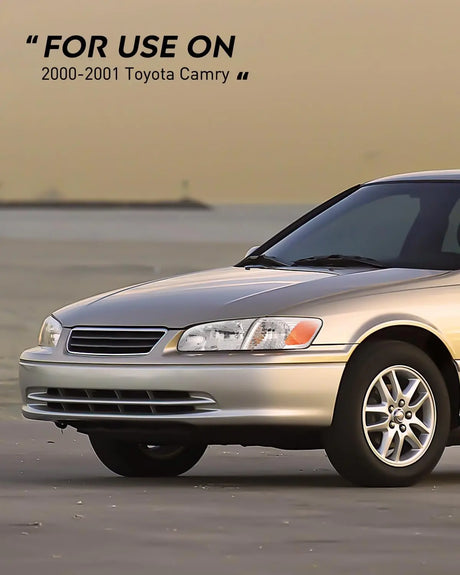 2000 2001 Toyota Camry Headlight Assembly Chrome Housing Amber Reflector Nilight