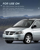 2001-2007 Chrysler Town & Country 2001-2003 Voyager 2001-2007 Dodge Grand Caravan Headlight Assembly Black Case Clear Reflector Nilight