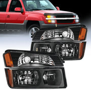2002 2003 2004 2005 2006 Chevy Avalanche Headlight Assembly Black Case Amber Clear Reflector