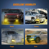 2002-2007 Chevy Silverado 1500 2500 3500 2002-2006 Avalanche Fog Light Assembly Body Cladding H10 Halogen Bulbs Amber Lens Nilight