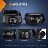 2002-2007 Chevy Silverado 1500 2500 3500 2002-2006 Avalanche Fog Light Assembly Body Cladding H10 Halogen Bulbs Amber Lens Nilight