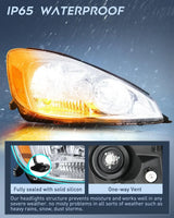 2004 2005 Toyota Sienna Headlight Assembly Chrome Housing Amber Reflector Upgraded Clear Lens Nilight